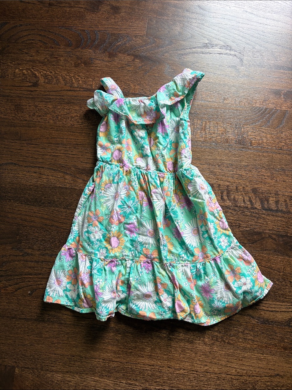 jumping beans Mint Green Floral Ruffle Sundress